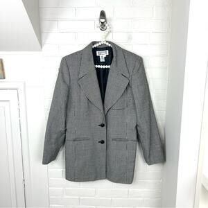 Vintage Atrium Collection Wool Houndstooth Blazer Jacket Size 8